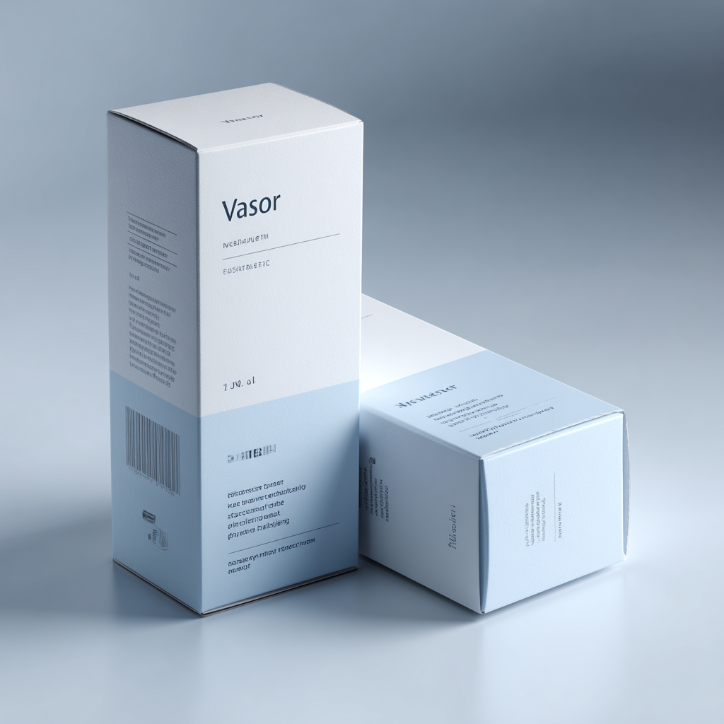 Vasor product package on neutral background